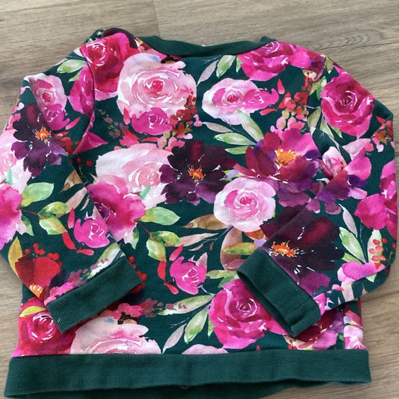 7Y Floral Girls Posh Peanut Sweatsuit Long Sleeve Top & Pants Flower Set - Picture 5 of 8